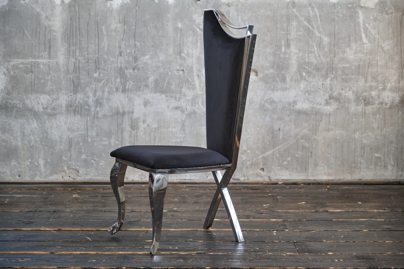 KAWOLA Stuhl AMALIA Esszimmerstuhl Barock Velvet schwarz