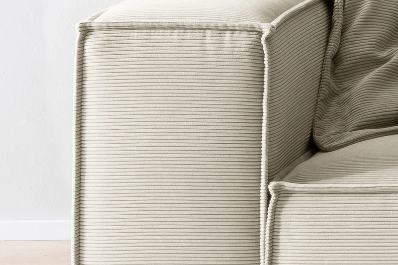 KAWOLA Sofa CARMO 3-Sitzer Feincord weiß