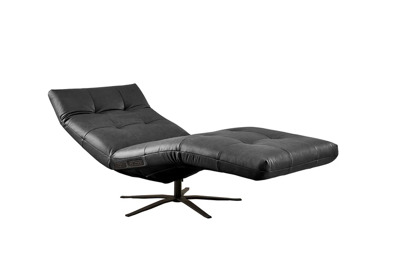 KAWOLA Relaxliege LETICIA motorisch Leder schwarz