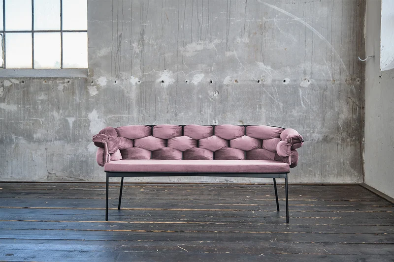 KAWOLA Bank MONTY Sitzbank 240cm Velvet rosa
