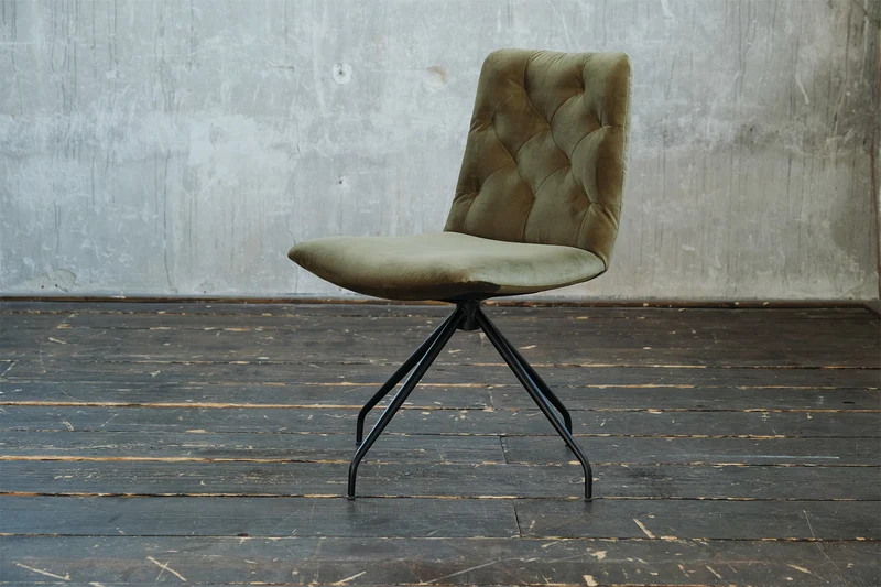 KAWOLA Stuhl NEW CHARME Drehstuhl Esszimmerstuhl Velvet oliv