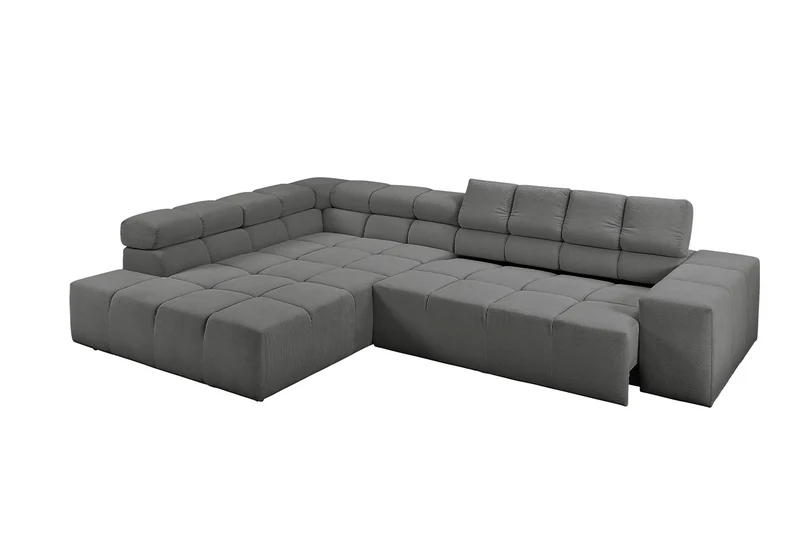 KAWOLA Sofa NEVADA Ecksofa Feincord anthrazit