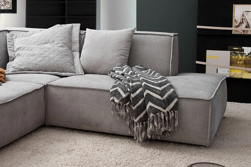 KAWOLA Sofa SAMU Ecksofa Stoff silber