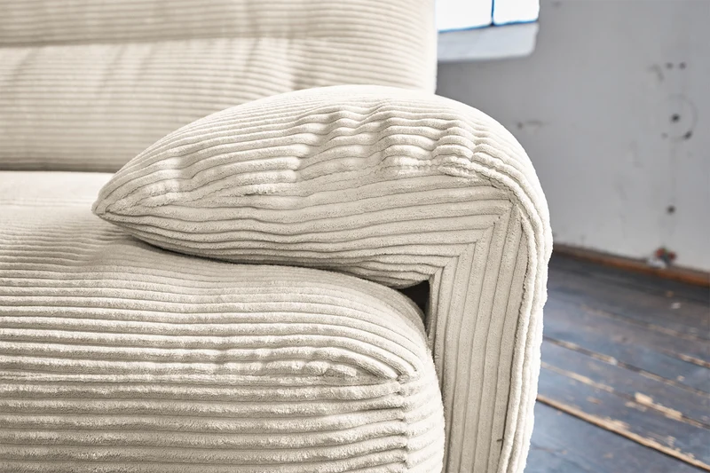 KAWOLA Sofa CINE XXL-Sofa 3-Sitzer Cord cremeweiß