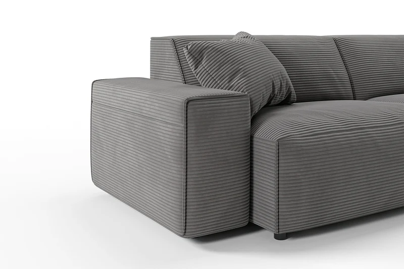 KAWOLA Sofa RANI 3-Sitzer Cord grau