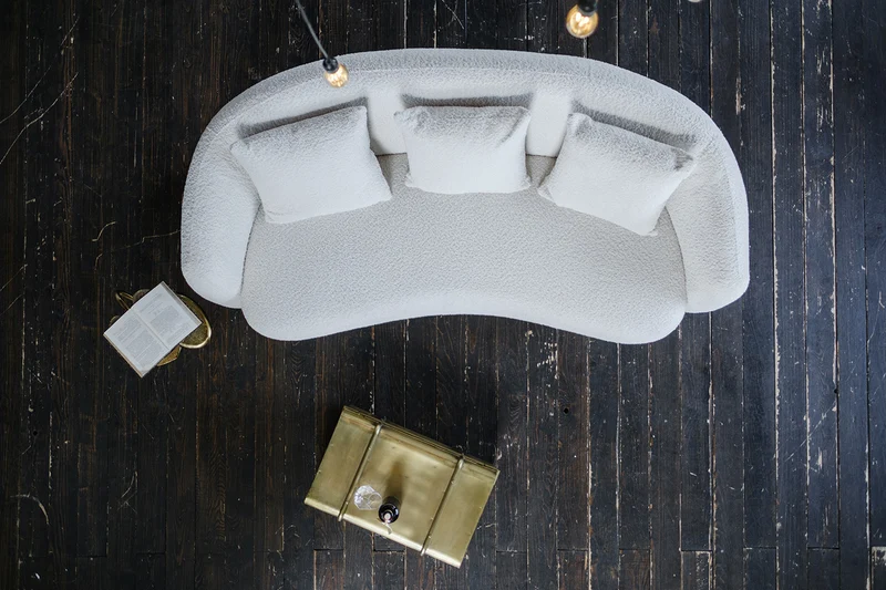 KAWOLA Sofa RADA 3-Sitzer Stoff cremeweiß