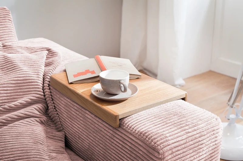 KAWOLA Sofa MADELINE 2-Sitzer Cord rosa