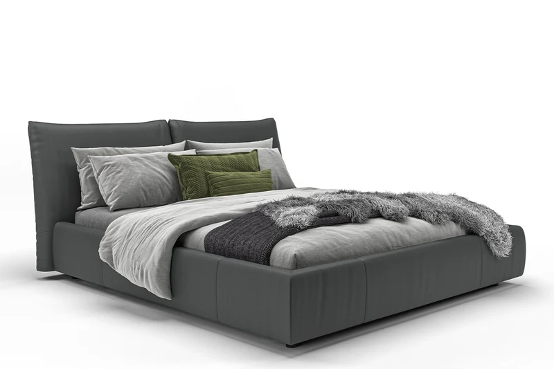 KAWOLA Bett HENRY Polsterbett Leder schwarz