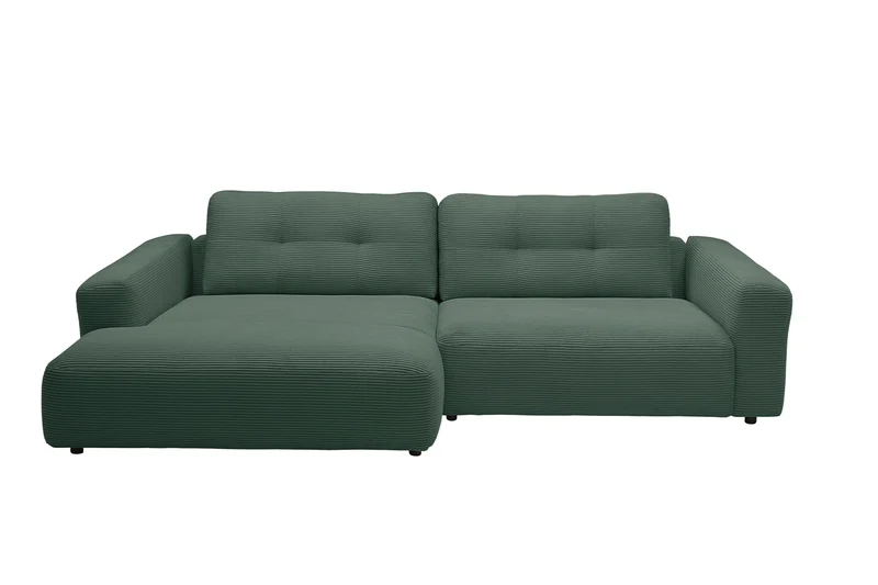 KAWOLA Sofa MIKA Ecksofa Cord smaragd