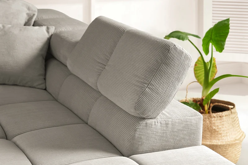 KAWOLA Sofa NEVADA Ecksofa Feincord grau