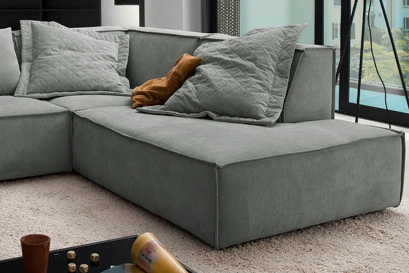 KAWOLA Sofa SAMU Ecksofa Stoff grau