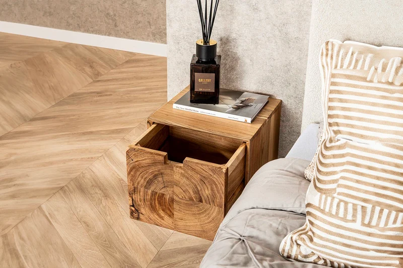 KAWOLA Nachttisch GAPRO Akazie massiv natur 1 Schublade