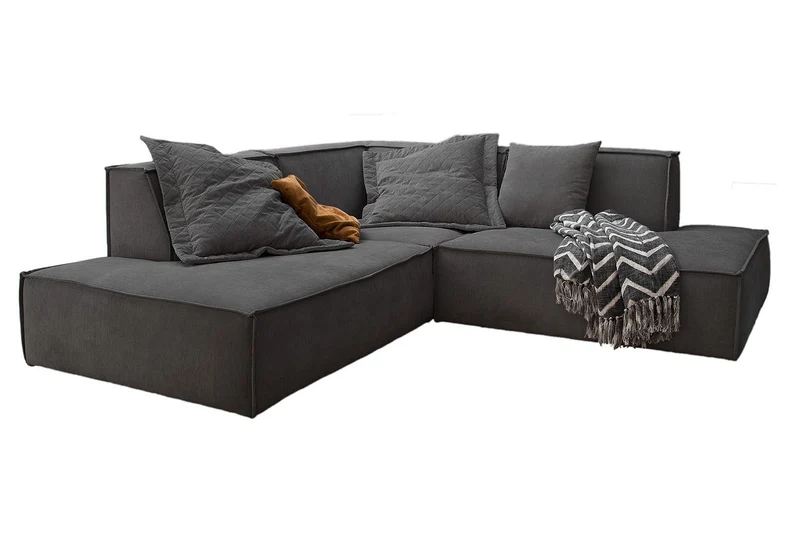 KAWOLA Sofa SAMU Ecksofa Stoff anthrazit