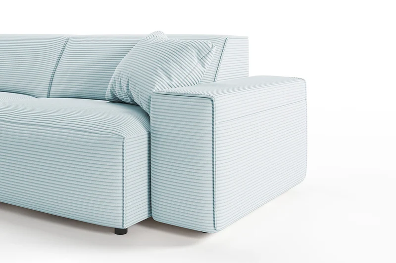 KAWOLA Sofa RANI Ecksofa Cord hellblau