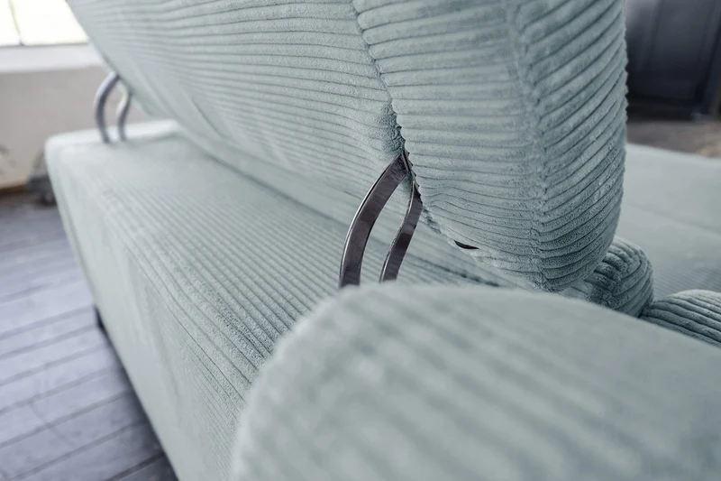 KAWOLA Sofa LAISKA Ecksofa Cord hellblau