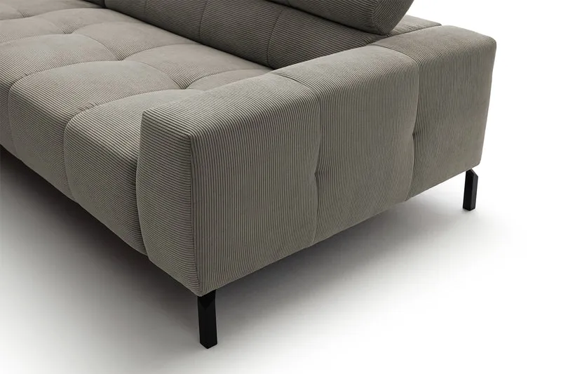 KAWOLA Sofa OHIO Ecksofa Feincord grau