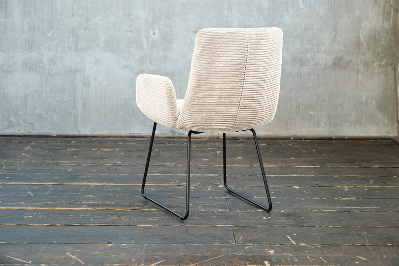 KAWOLA Stuhl NEW CHARME Esszimmersessel Cord cremeweiß