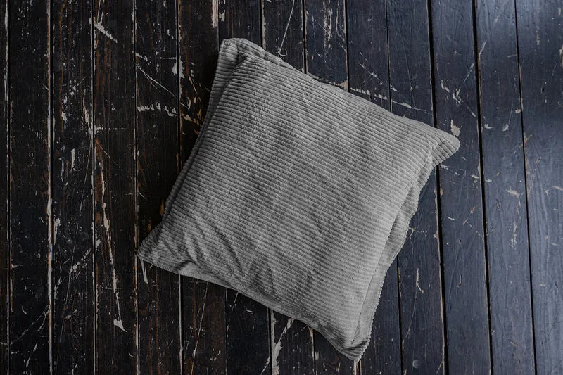 KAWOLA Flatterkissen MADELINE Cord grau 75x75cm