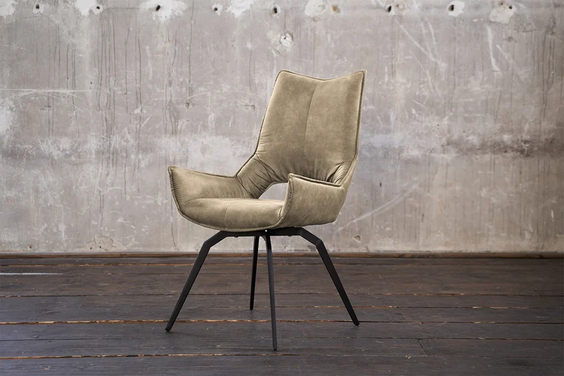KAWOLA Esszimmerstuhl SIVO Drehstuhl Stoff beige