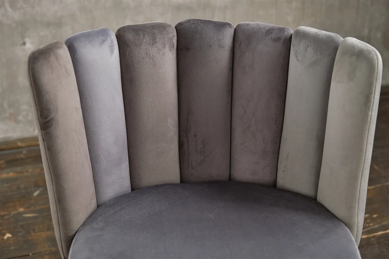 KAWOLA Stuhl JADA Esszimmerstuhl Velvet grau Fuß schwarz