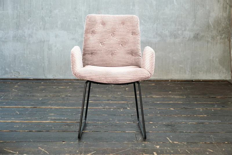 KAWOLA Stuhl NEW CHARME Esszimmersessel Cord rosa