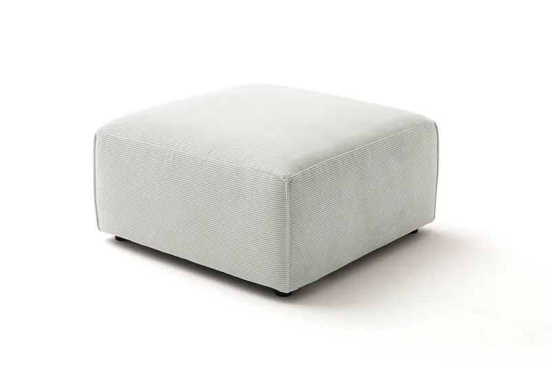 KAWOLA Hocker RANI Polsterhocker Feincord silber