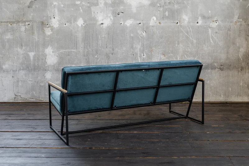 KAWOLA Sofa ARLY Polsterbank Bezug Velvet petrol