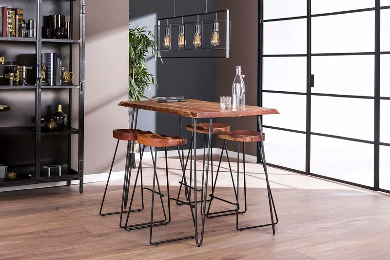 KAWOLA Bartisch ERGEA Stehtisch Baumkante Akazie massiv natur 130x70 cm