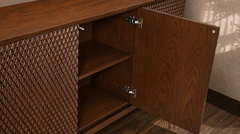 KAWOLA Sideboard COPAS 3 Türen Eiche furniert braun
