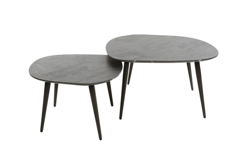 KAWOLA Couchtisch PARANA Set 2-tlg. Holz schwarz oval