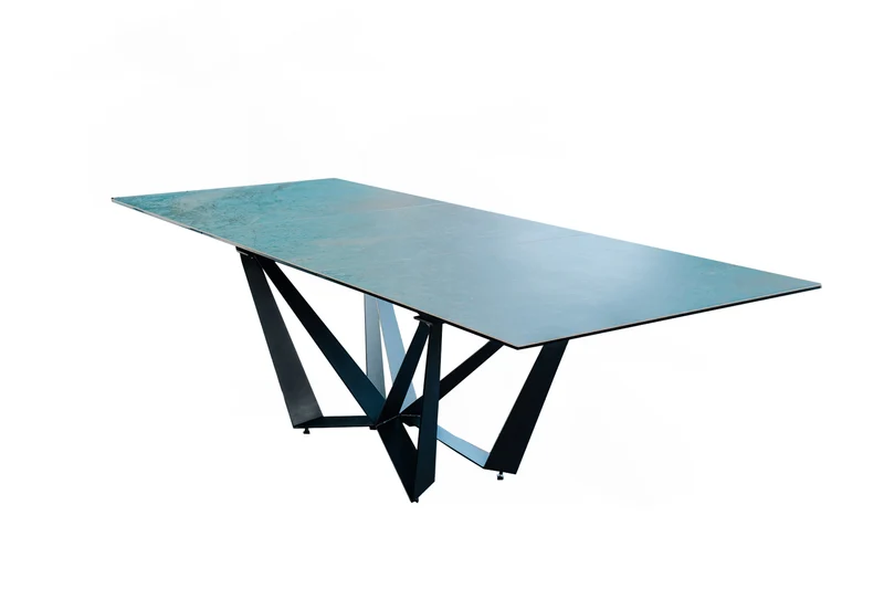 KAWOLA Ausziehtisch ODAR Esstisch Mittelauszug Keramik grün 180x100cm