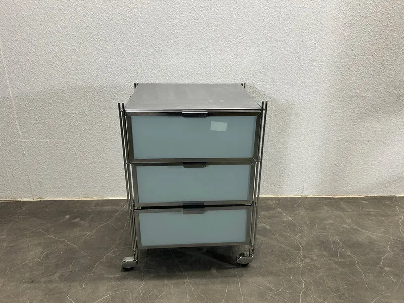 Balton Rollcontainer Silber Milchglas