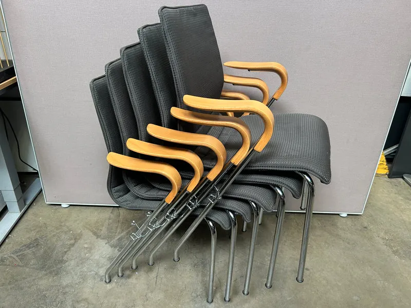 Konferenzstuhl Grau / Holz