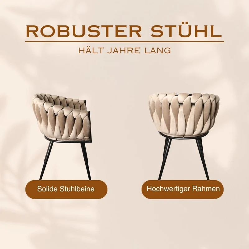 Pole to Pole Wave Chair Stuhl Esszimmerstuhl Beige