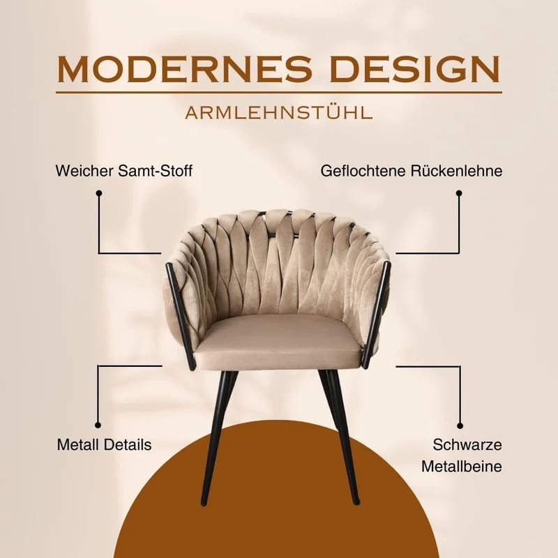 Pole to Pole Wave Chair Stuhl Esszimmerstuhl Beige