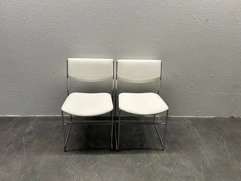Konferenzstuhl Leder Weiß