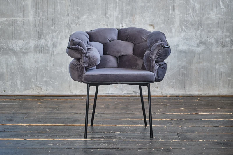 B-Ware KAWOLA Stuhl MONTY Designstuhl Velvet grau