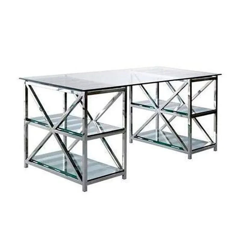 Hazenkamp Schreibtisch Birkenhead 175x79x76cm mit Klarglas