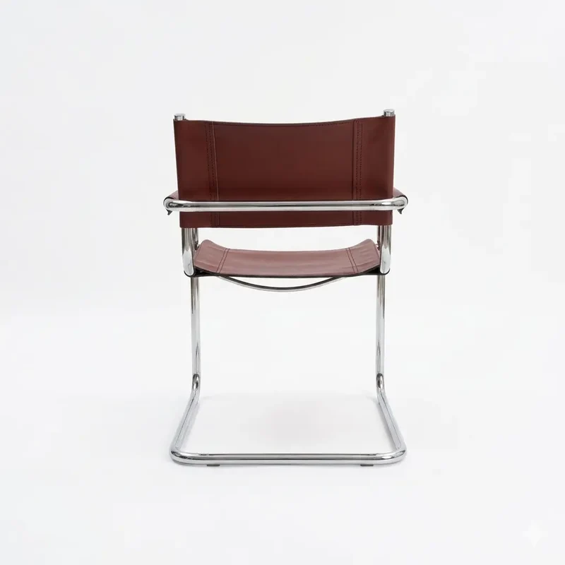 Vintage Freischwinger im Marcel Breuer Stil – Cognac Sattelleder & Chrom