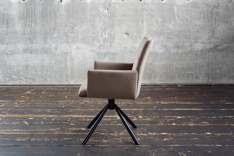 KAWOLA Esszimmerstuhl KYRA Drehstuhl Velvet taupe