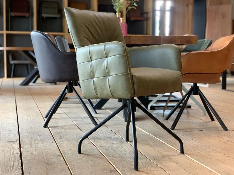 Esszimmerstuhl Leder Hochlehner drehbar HR119D