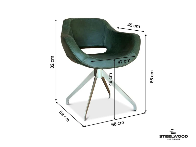 Drehstuhl Leder modern 182DF
