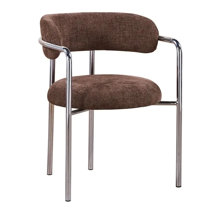 Pole to Pole Art Deco Esszimmerstuhl Espresso | Chromgestell