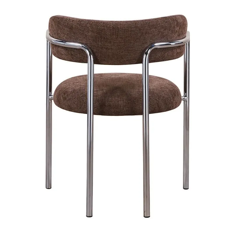 Pole to Pole Art Deco Esszimmerstuhl Espresso | Chromgestell