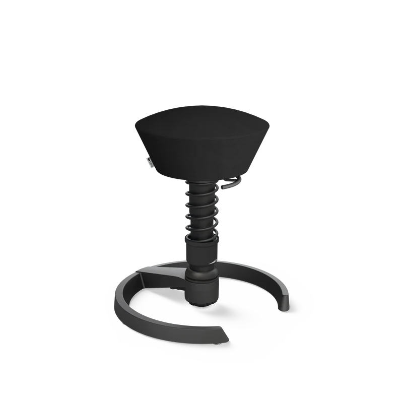 Aeris Swopper Standard mit Fußring, Feder schwarz, Gestell schwarz, Bezug Mikrofaser schwarz