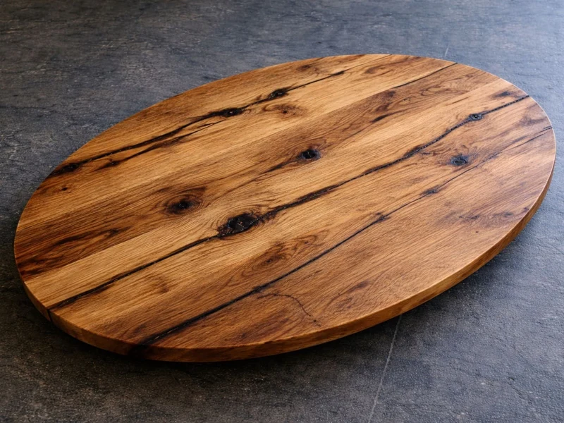 Massivholz Tischplatte Altholz Eiche oval nach Maß