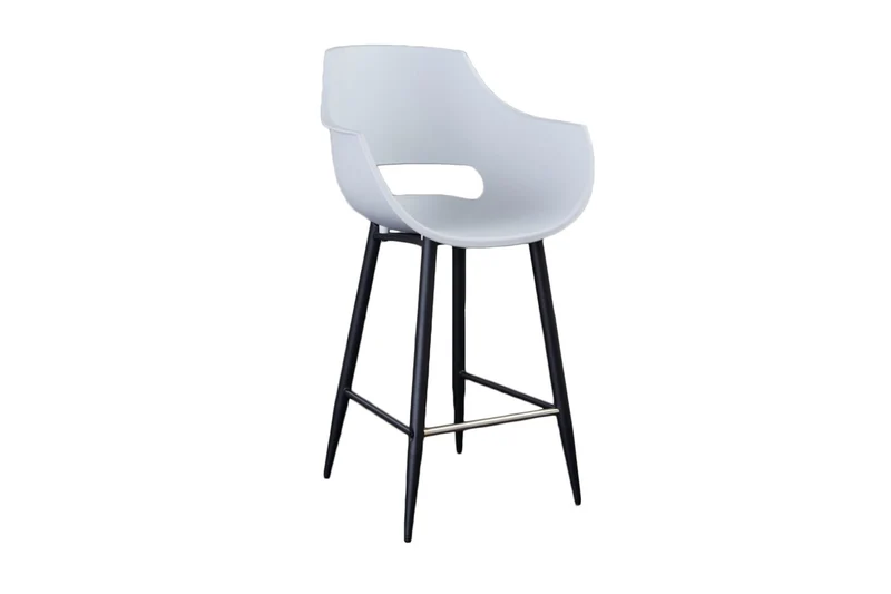 KAWOLA Thekenhocker ZAJA Barstuhl Sitzhöhe 65 cm Kunststoff weiß
