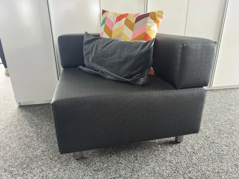 Lounge Ledersessel Schwarz