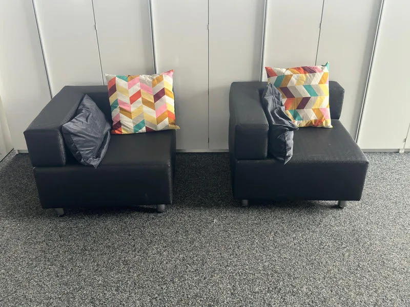 Lounge Ledersessel Schwarz