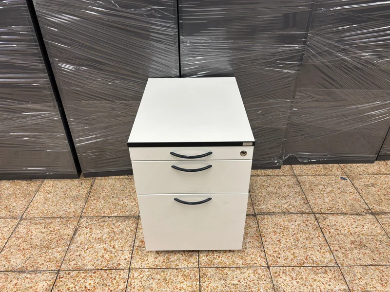 Heyne Rollcontainer Weiß / Schwarz mit Hängeregister